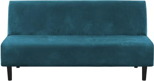 Vista 8 de H.VERSAILTEX - Funda para sofá de terciopelo real, para futón sin brazos, sofá, sofá cama, para proteger muebles, de terciopelo grueso y suave que