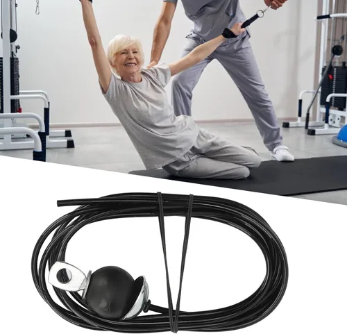 Vista 8 de Cable de polea de 0.197 in de grosor, cable de rodamiento de carga de 220.5 libras, cable de repuesto para gimnasio para equipos de ejercicio