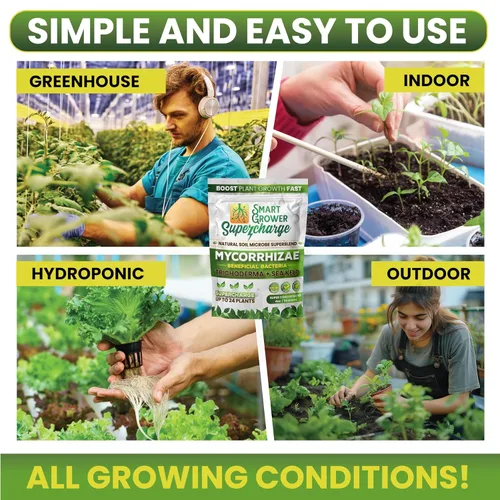 Vista 9 de Hongos micorrízicos con bacterias beneficiosas, Trichoderma, algas marinas, melaza, yuca, Smart Grower Supercharge Potenciador de raíces de plantas