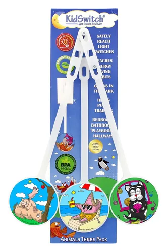 Vista 9 de Kidswitch Extensor de interruptor de luz para niños (paquete de 3, tema de dinosaurio) - Extensión de interruptor de palanca que brilla