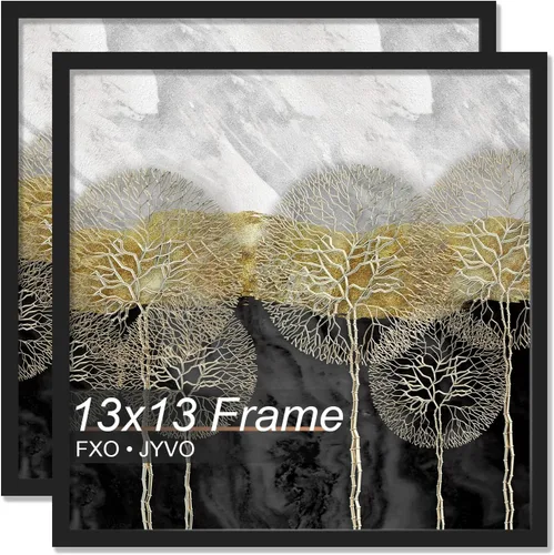Vista 54 de Fxojyvo Marco de 4 x 4 pulgadas, marco negro para póster cuadrado de 4 x 4, peso ligero y altamente transparente, marco de 4 x 4 para pared, 1