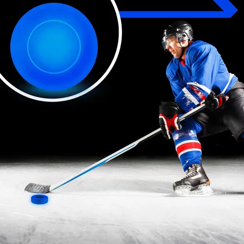 Vista 6 de Deekin Disco de hockey sobre hielo que brilla en la oscuridad, discos de fiesta de piso, disco de hockey callejero a granel para jóvenes y adultos