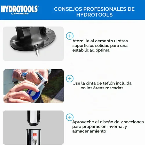 Vista 7 de SWIMLINE HYDROTOOLS - Ducha solar de lluvia Niagara de 7 pies para exteriores con tanque de 10 galones y lavado de pies Ducha solar Luxe con lavado