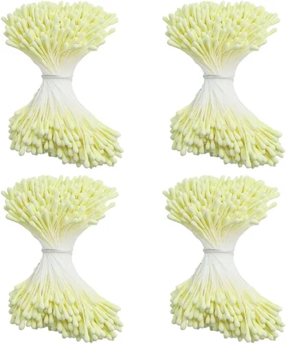 Vista 12 de HAHIYO 1000 piezas de 0.039 in negro perla doble cabeza flor Pistilo para hacer flores, decoración de álbumes de recortes, mini hecho a mano