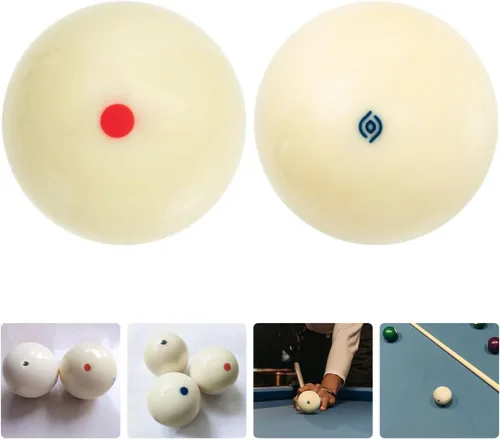 Vista 7 de LIOOBO Bolas de billar profesionales 2 unidades, 2.3 in, grandes, resistentes al desgaste, blancas, para billar y accesorios de mesa de billar