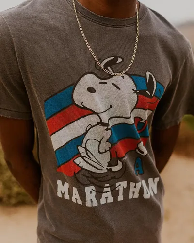 Vista 4 de Peanuts Snoopy USA Marathon - Camiseta vintage