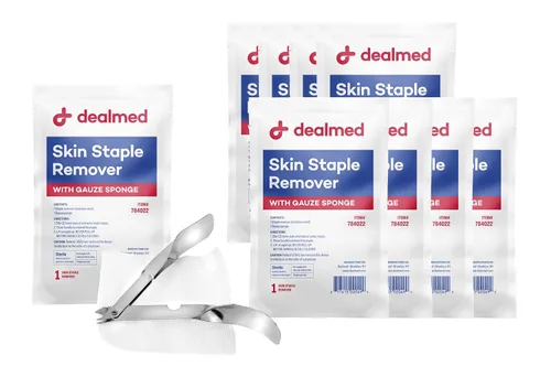 Vista 12 de Kit de remoción de grapas estéril Dealmed, incluye removedor de grapas y esponja de gasa, kit de herramienta de remoción de grapas de un solo uso