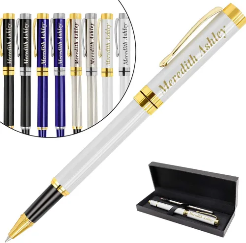 Vista 17 de Aolun Bolígrafos personalizados, bolígrafo grabado personalizado, perfecto para cumpleaños, negocios, fiestas con nombre, eslogan o logotipo, tinta