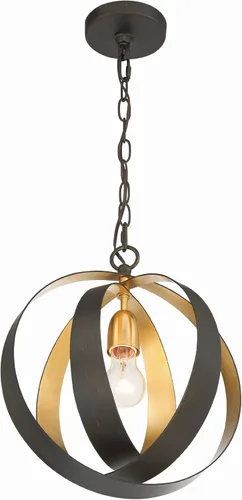 Vista 4 de Crystorama Luna - Lámpara de araña inglesa de bronce y oro antiguo con una luz