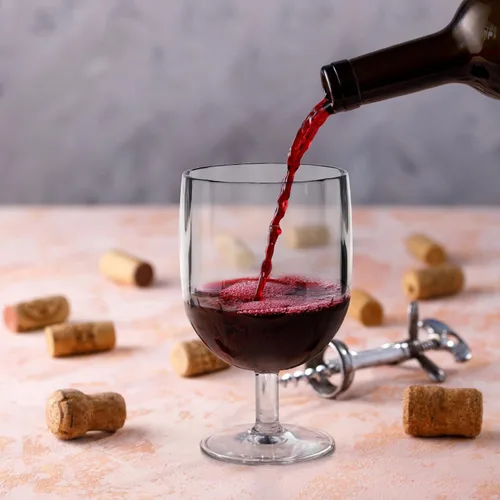 Vista 6 de Paquete de 8 copas de vino de plástico con tallo, copas transparentes irrompibles de 12 onzas, copas de vino reutilizables, sin BPA, a prueba