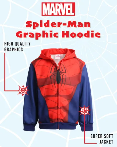 Vista 2 de Marvel Avengers Boys' Sweatshirt - Spidey, Spider-Man, Venom, Hulk - Cosplay Hoodie Sweatshirt for Boys (3T-12)