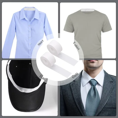 Vista 7 de 2 rollos de protectores de cuello desechables, almohadillas autoadhesivas para el cuello, protector de cuello cómodo, cintas para el cuello