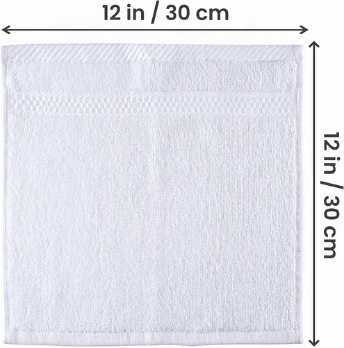 Vista 7 de Paños Utopia Luxury de 100% algodón ringspun y de cuidado fácil para máxima suavidad y absorción. Paquete de 12 (13 in x 13 in)