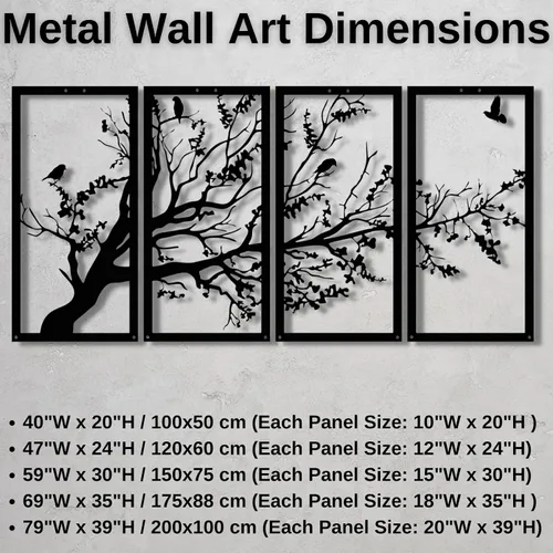 Vista 4 de Decoración de pared de metal, arte de pared del árbol de la vida, arte de pared de árbol de metal, letrero de árbol, decoración de pared de metal