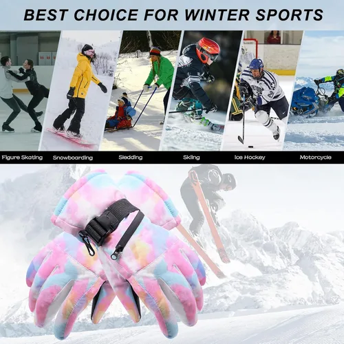 Vista 6 de Avicill Guantes de esquí para nieve, guantes de nieve para hombre, guantes de nieve impermeables para mujer, guantes de snowboard para exteriores