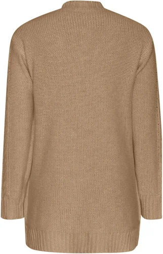 Vista 3 de Cárdigan de manga larga para mujer, ligero, cuello acanalado, suave, cárdigan de punto para mujer, cárdigan pesado