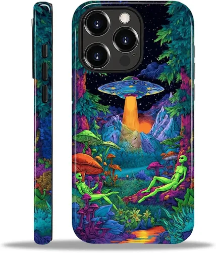 Vista 75 de Funda para iPhone 11 Funda, Diseño de Plantas de Nave Espacial Alienígena - Protección Dual Híbrida Silicona + PC Duro Resistente a Golpes Cubierta
