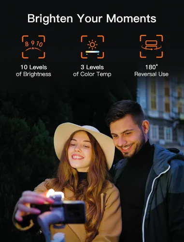 Vista 3 de Hohem iSteady XE Kit cardán plegable para teléfono con luz de llenado magnética iSteady 7.0 Anti-Shake, Magnetic Fill Light, Inception Mode