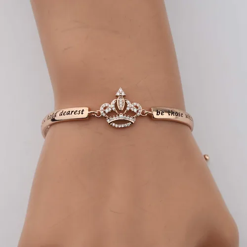 Vista 4 de LQRI Regalo de quinceañera Sweet 15 Gift Princess Crown Bracelet May the Dreams You Hold Dearest Be Those 15th Birthday Gift