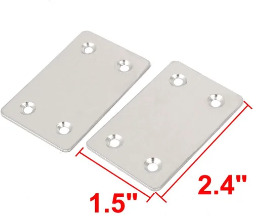 Vista 2 de uxcell 0.059 in de espesor de metal plano recto reparando placas fijación esquina Brace 10pcs