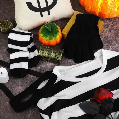 Vista 6 de URATOT Juego de Disfraz de Ladrón Para Mujer, accesorios de ladrón para fiesta de noche de brujas