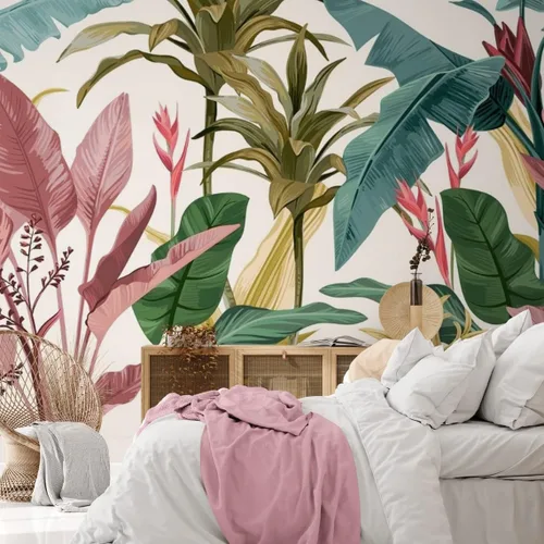 Vista 11 de Bormia Papel pintado floral 3D Peony Butterfly Mural de pared para sala de estar dormitorio (no despegar ni pegar)