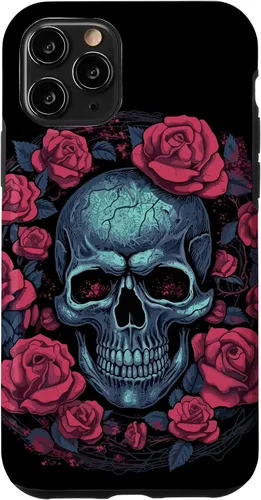 Vista 10 de Funda para iPhone 14 Skull and Roses Red Floral Dark Goth Horror Skull Case