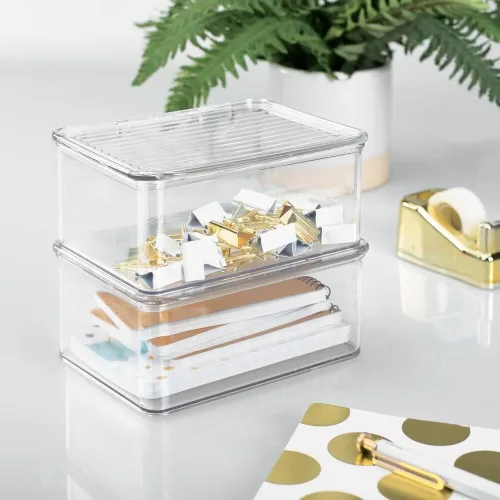 Vista 2 de mDesign – Organizador de escritorio de plástico para el hogar y la oficina