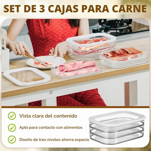 Vista 3 de Tioncy - Recipiente apilable para carne de delicatessen (2 unidades)