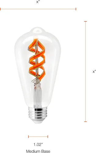 Vista 7 de Sylvania WiFi LED Smart ST19 RGBW - Bombilla de filamento de color y acabado ámbar, 7 W eficiente, para Alexa/Google Assistant, 2000 K, no requiere