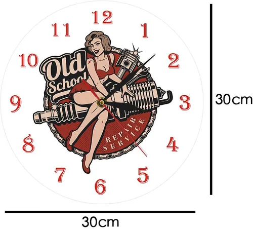 Vista 2 de The Geeky Days Garaje personalizado retro de la vieja escuela servicio de reparación de automóviles reloj de pared mecánico hombre cueva reloj