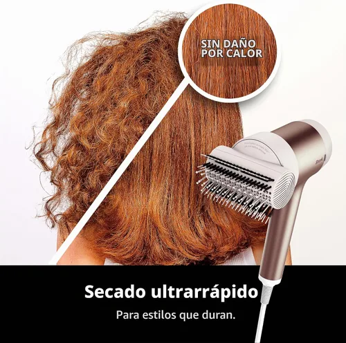 Vista 2 de Shark HD112BRN HyperAIR - Secador de pelo de soplado rápido iónico con concentrador 2 en 1 y accesorios de peinado, preajustes automáticos, cepillo