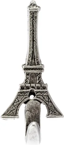 Vista 3 de Juego de 3 ganchos de pared de la torre Eiffel pequeña, color plateado