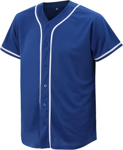 Vista 2 de Camiseta de béisbol para hombres y mujeres, camisas de béisbol para camisa con botones personalizados, uniformes deportivos hipster hip hop