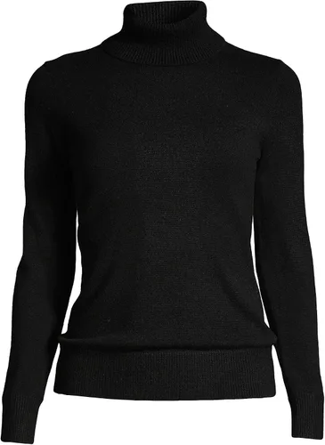 Vista 3 de Lands' End Suéter de cuello alto de cachemira