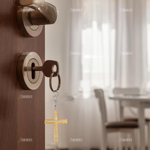 Vista 6 de AUEAR, Encantos de cruz con incrustaciones de cristal, cuentas de conector de metal lateral para pulseras y bisutería