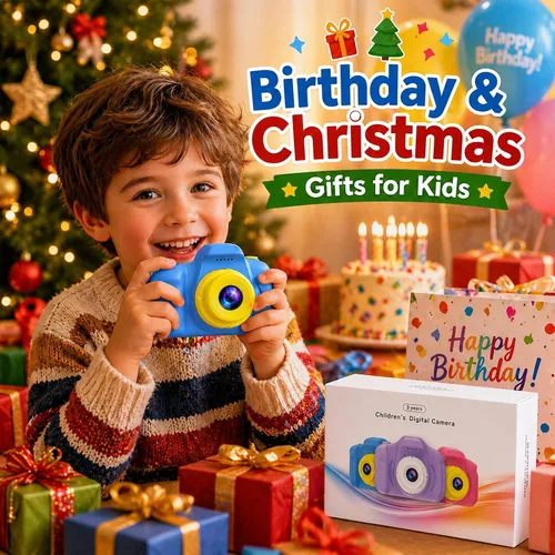 Vista 6 de Desuccus Cámara para niños, juguetes de Navidad y cumpleaños para niños y niñas, juguetes para niños de 3, 4, 5, 6, 7, 8, 9 años, cámara de video