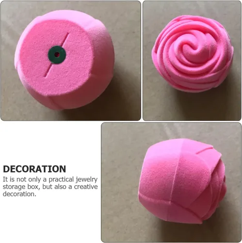 Vista 6 de 3pcs Ear Single Small Ring Shape Rose Jewelry Earing Party Simulate Earring Engagement Wedding Antique Cases for Storage Flower Stud Holder Display