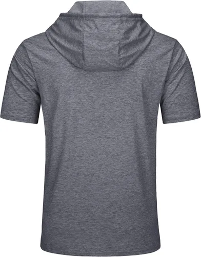 Vista 7 de TACVASEN Short Sleeve Hoodies for Men Cotton Hoodies Summer Sweatshirt Lightweight Breathable Workout Shirts Pullover