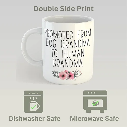 Vista 3 de Suchmugs Taza promocionada a la abuela, taza de café New Nana de 11 onzas, sorpresa para revelar el bebé, anuncio de embarazo de abuela por primera