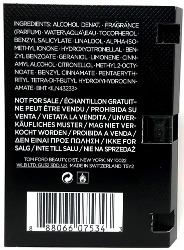Vista 2 de Tom Ford Ombre Leather Eau De Parfum Spray Frasco para Hombre 0.05 Oz / 1.5 ml Tamaño de Muestra