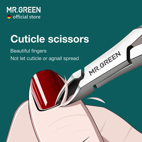 Vista 2 de MR.GREEN Tijeras para Cutículas y Manicura Tijeras de Cutículas y Recortadores Eliminador de Piel Muerta Cortadores de Acero Inoxidable Herramienta