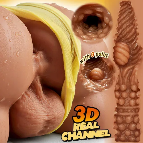 Vista 3 de Muñeca sexual masturbador masculino de 5.5 libras con ano apretado, masturbador anal realista con testículos realistas y nalgas prominentes