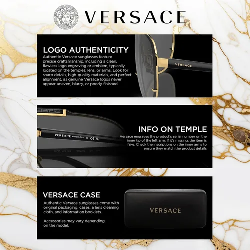 Vista 6 de Versace VE2257 Gafas de sol de forma rectangular con kit de gafas de lujo eSHADES, Oro Gris Oscuro 2.362 in