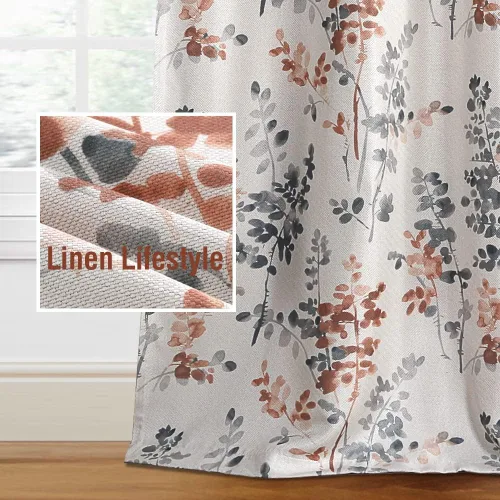 Vista 25 de H.VERSAILTEX Cortinas opacas de lino de 45 pulgadas de largo para dormitorio/sala de estar con aislamiento térmico con ojales, cortinas de lino
