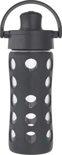 Vista 7 de Lifefactory Botella de agua de vidrio de 12 onzas con tapa abatible activa y funda protectora de silicona, Cantaloupe, 12 onzas