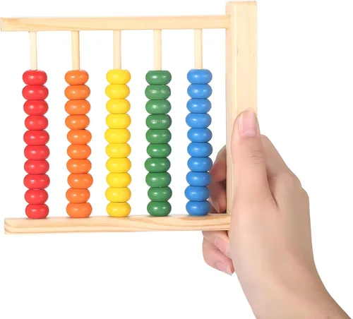 Vista 8 de MAGIKON - Ábaco en miniatura, marco de conteo de madera de 5 filas para matemáticas Madera, 5 filas, 50 cuentas, compacta, colorida, portátil