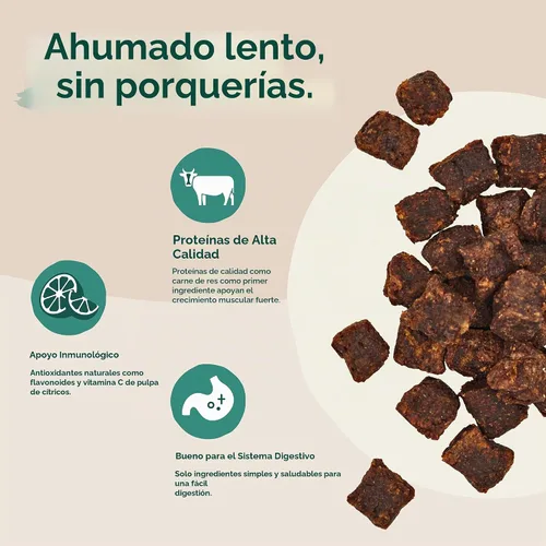 Vista 4 de Jinx Bocaditos de ternera, golosinas suaves y masticables para perros, 5 onzas