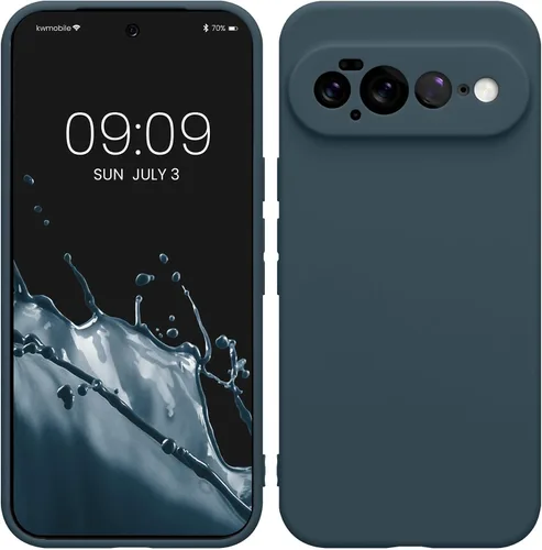 Vista 94 de kwmobile Funda compatible con Google Pixel 9 - Funda protectora delgada de TPU para teléfono - Acabado mate suave - Piedra antigua