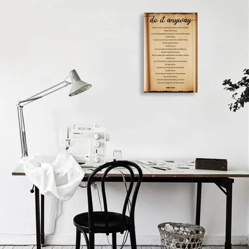 Vista 2 de Arte de pared con texto en inglés "Do It Anyway" (Do It Anyway) - Póster con citas enmarcadas con texto en inglés "Do It Anyway" (12 x 18 pulgadas)